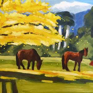 Autumn – Two Bay Horses